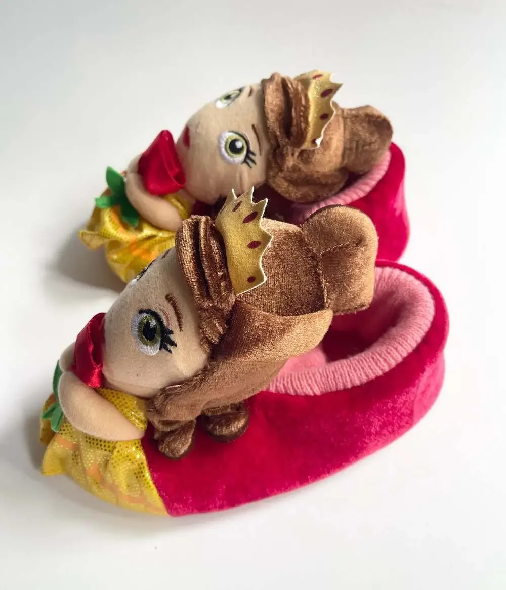Disney Princess Belle Beauty and the Beast Toddler Plush Slippers Size 9/10